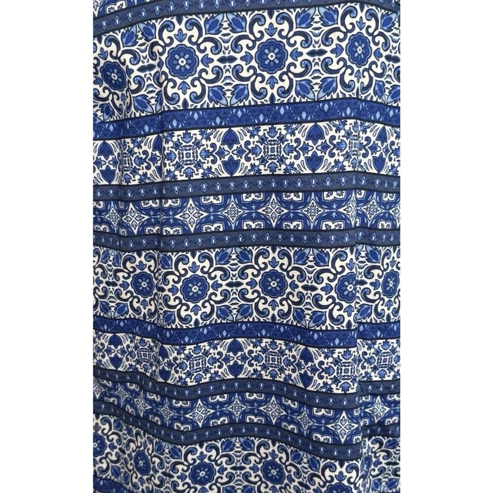 Land End Blue White Long Sleeve Cotton Dress | Cover Up | Beach | Resortwear - Picture 9 of 9